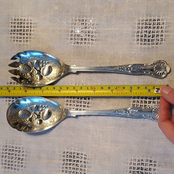 Vintage silver plated Jonathan Bell and sons Sheffield serving spoon and fork - Picture 13 of 13